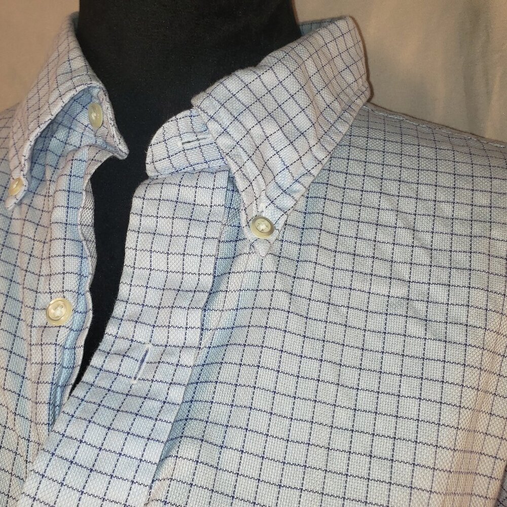 Brooks Brothers Blue & White Checks Button Down Dress Shirt - 16.5 - 4